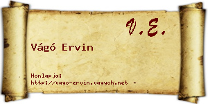 Vágó Ervin névjegykártya