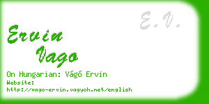 ervin vago business card